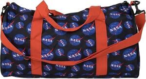 New NASA Logo All Over Print Orange/Blue Utility Duffle Bag Travel Luggage